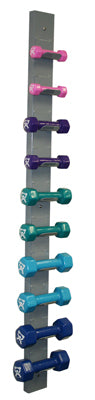 CanDo Vinyl Coated Dumbbell 10 Piece Set with Wall Rack