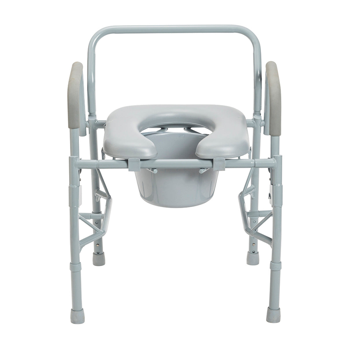 Drop Arm Steel Commode with padded seat
