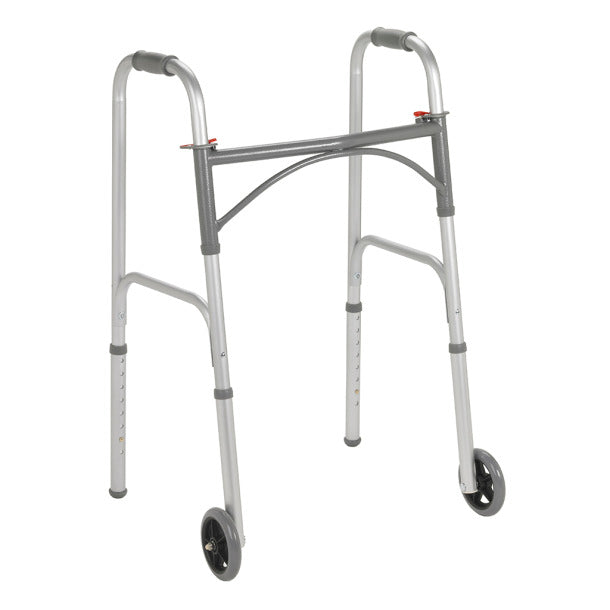 Drive Folding Adult Walker Two Button with 5" Wheels