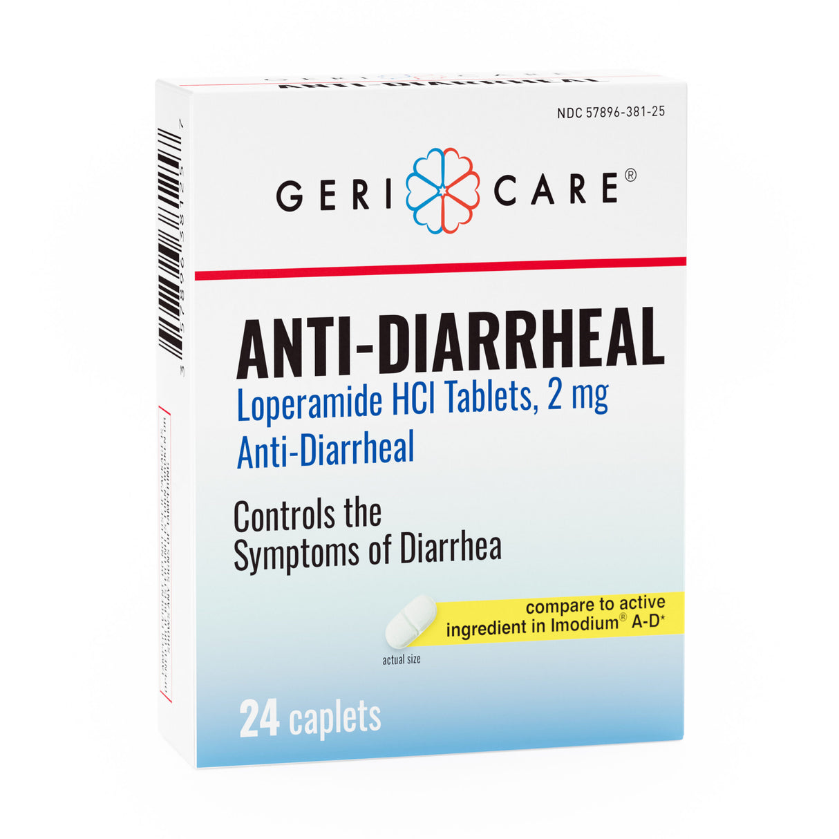 GeriCare Anti-Diarrhea Loperamide HCl Caplets 2 mg, 24 count