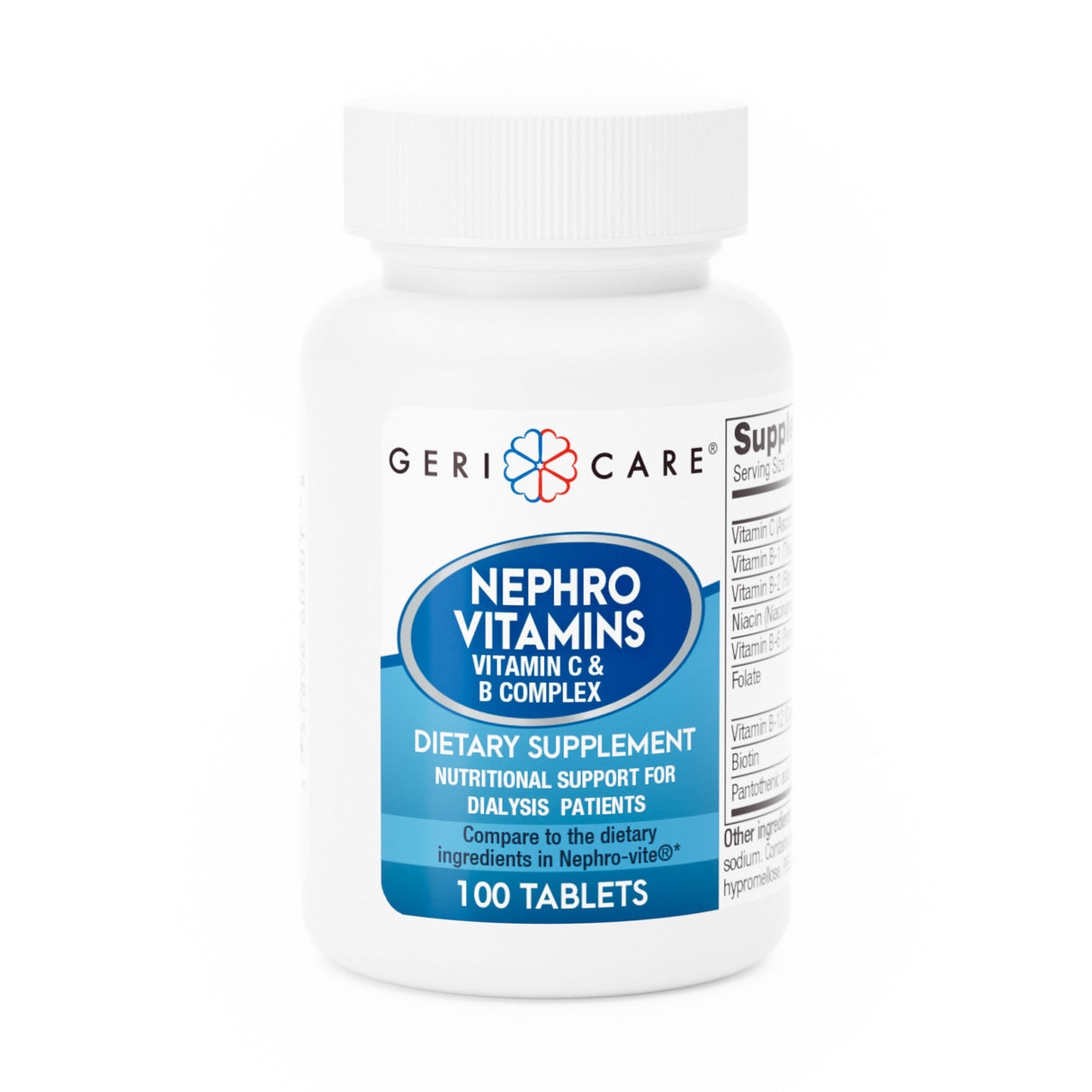GeriCare Nephrovite Vitamin C and B Complex Tablet, 100 count