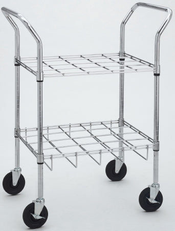 Chrome Oxygen Cylinder Cart for 12 C, D, E or M9 Cylinders