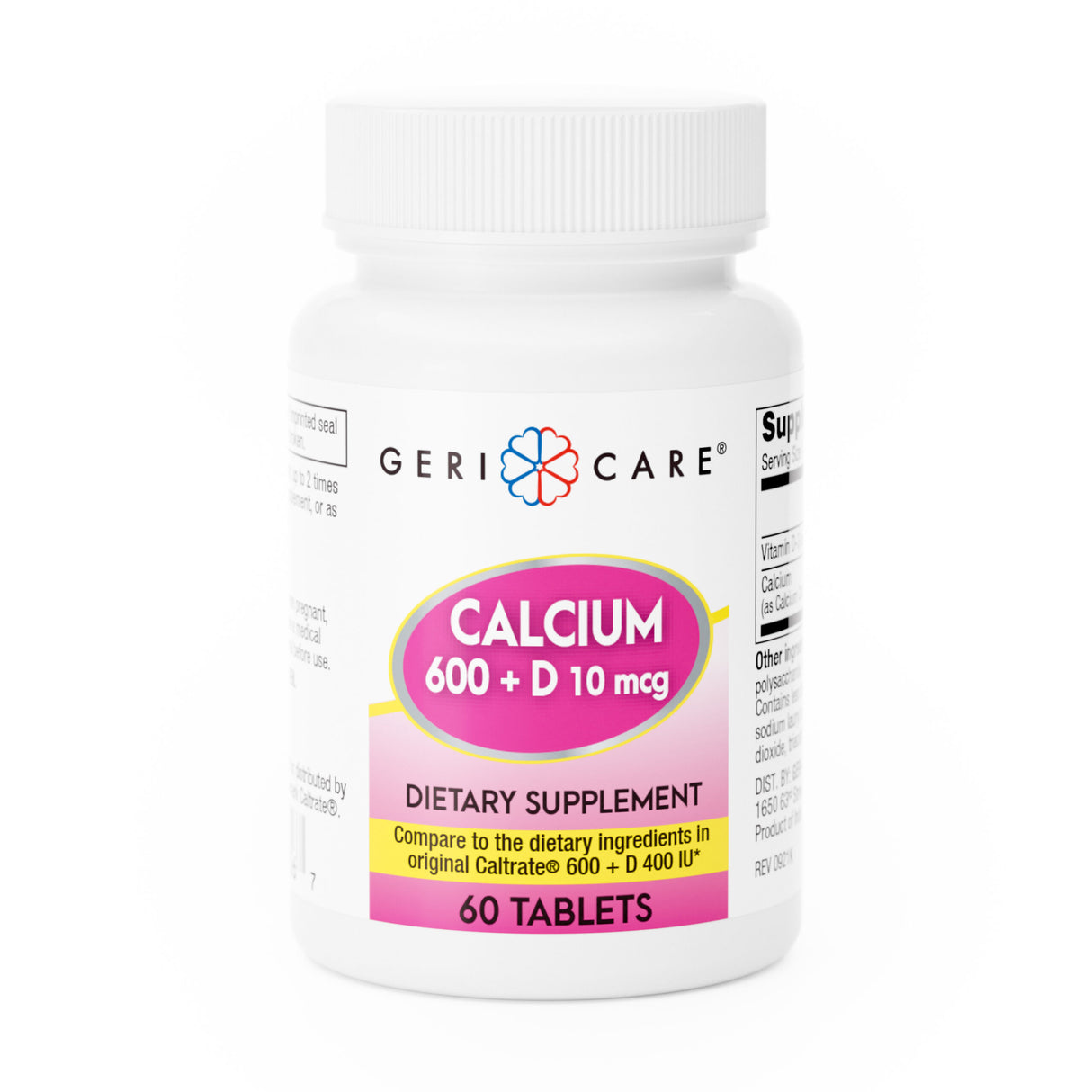 GeriCare Calcium with Vitamin D 400 IU Tablet 600 mg, 60 count
