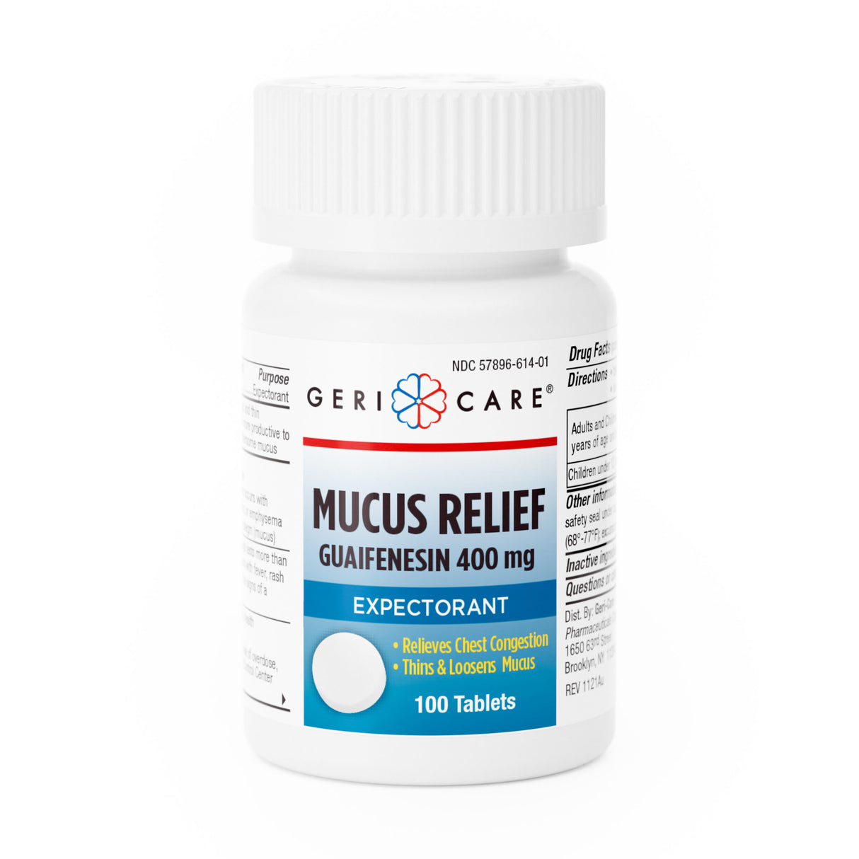 GeriCare Mucus Relief Guaifenesin Tablets 400 mg, 100 count