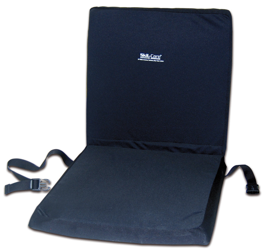 Wheelchair Backrest Seat Combo with Gel Foam Vinyl X Cushion with Coccyx Cutout