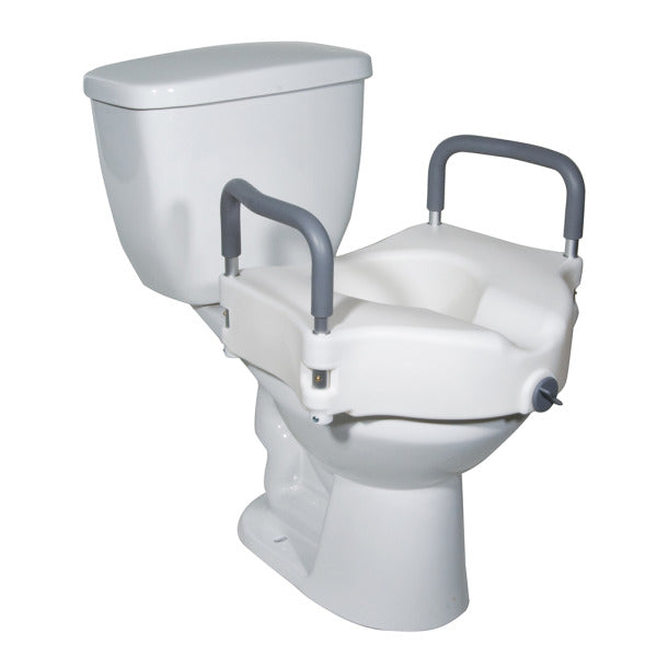 2in1 Locking Raised Toilet Seat with Tool Free Removable Arms