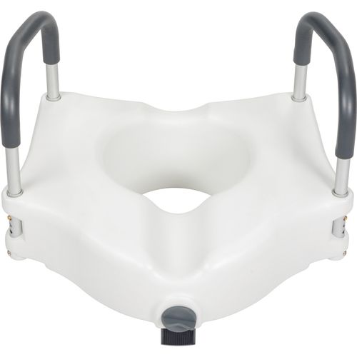 Direct Supply Raised Toilet Seat for Round Toilets with Arms
