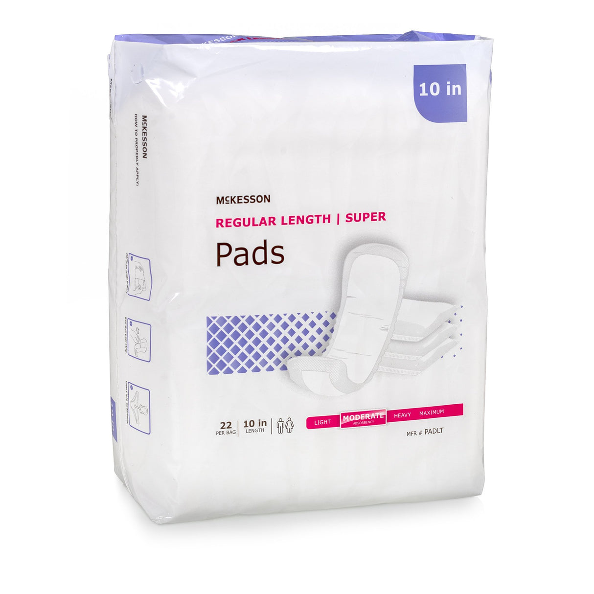 Bladder Control Pad Moderate Absorbency Polymer Core One Size Fits Most