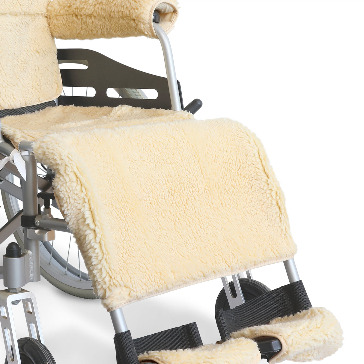 NYOrtho Sheepskin Wheelchair Leg Pad Adjustable Strap 12" X 23"