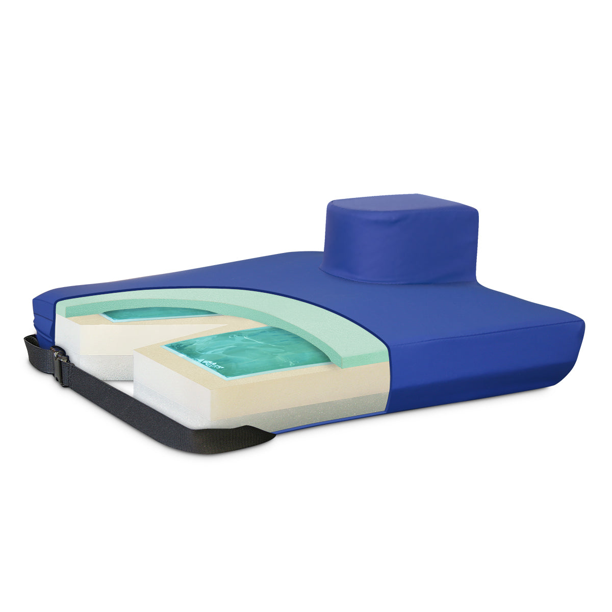 NYOrtho APEX CORE Coccyx Pommel Wheelchair Cushion Cooling Gel-Foam High Density Rigid Firm Foundation Base Layer Eliminates Hammock Effect, Non Slip Water Resistant Prevent Pressure Injuries, Pain Relief, Hip Positioning