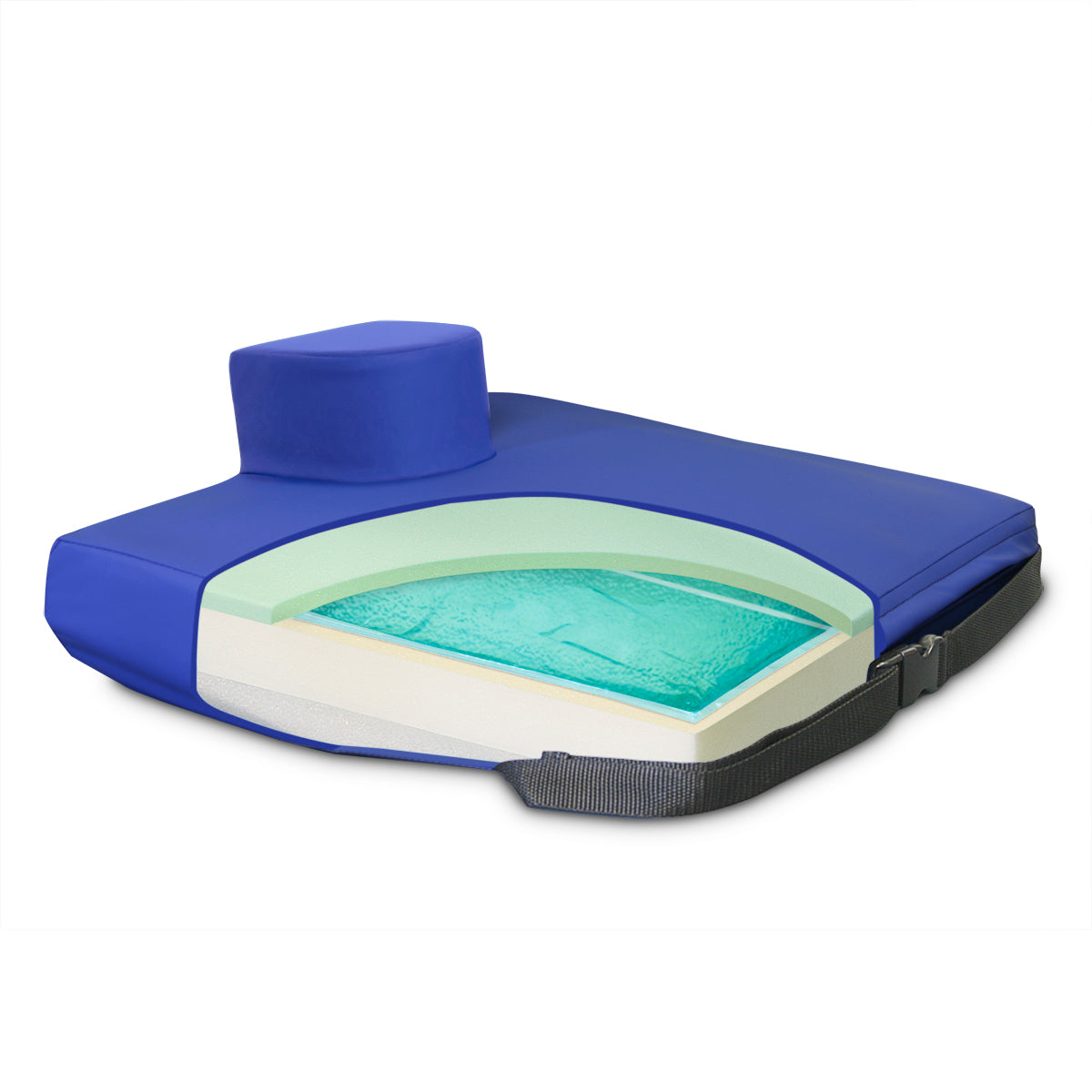 NYOrtho APEX CORE Pommel Wedge Wheelchair Cushion Cooling Gel-Foam High Density Rigid Firm Foundation Base Layer Eliminates Hammock Effect, Non Slip Water Resistant Prevent Pressure Injuries, Stop Forward Sliding, Hip Positioning