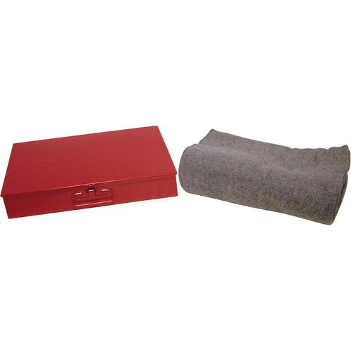 Fire Blanket and Metal Cabinet