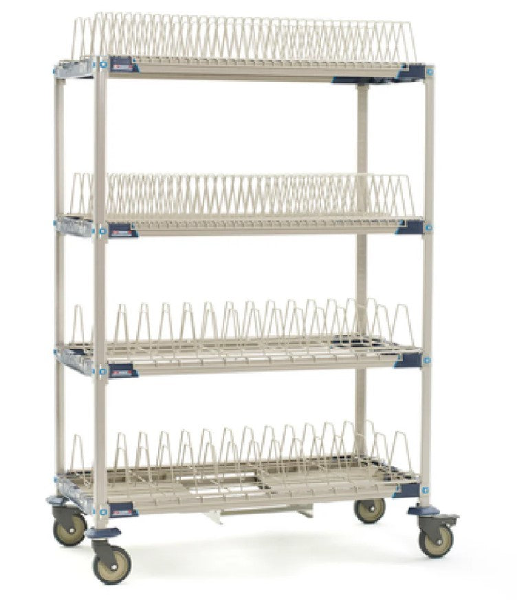 Mobile Drying Rack Unit with Drip Tray 4 Tier 48"