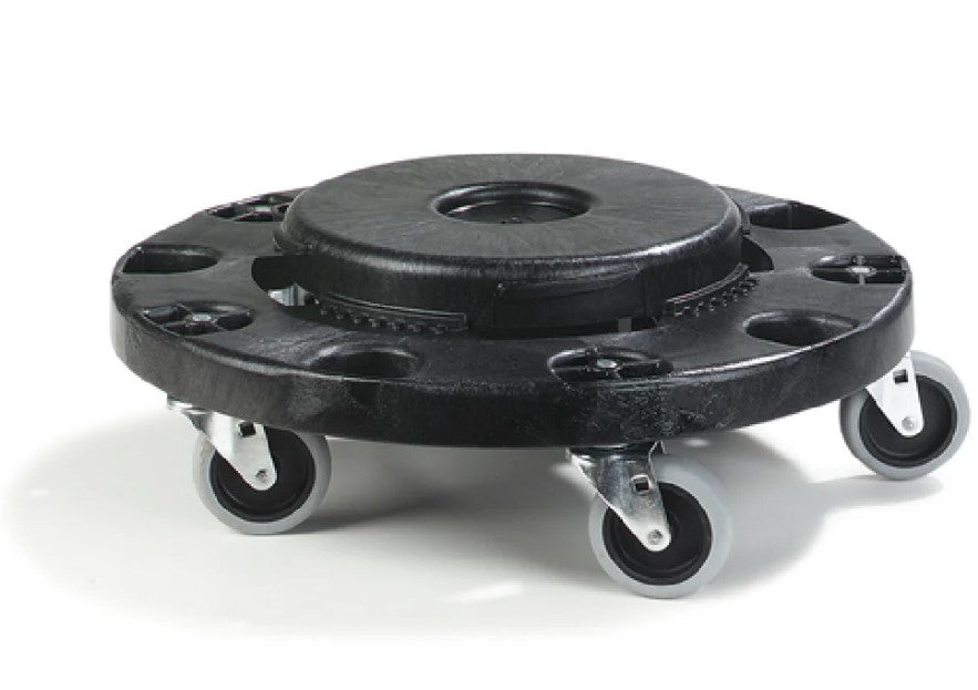 Carlisle Round Polyethylene Black Bronco Container Dolly