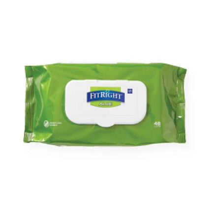 Medline FitRight Aloe Personal Cleansing Wipes Flip Top Lid