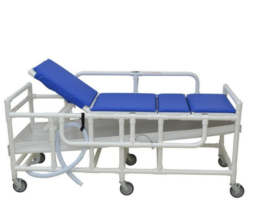 Shower Gurney High Density Polyethylene 450 lb with Safety Rails