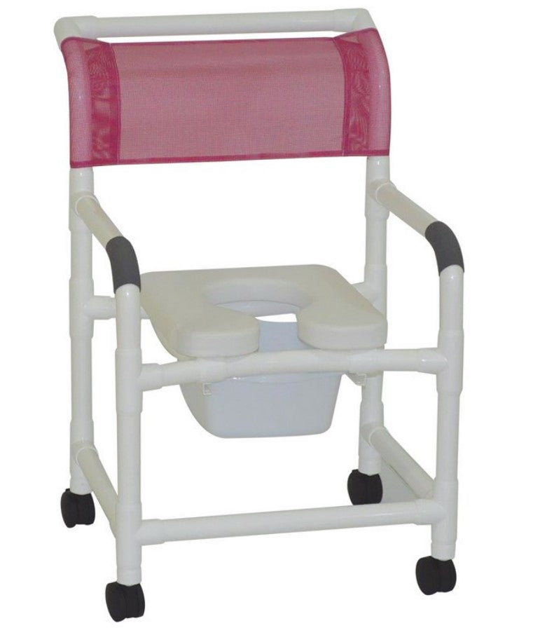 Custom MJM Mid Size Shower Chair 22" Width 375 lbs with Drop Down Arms
