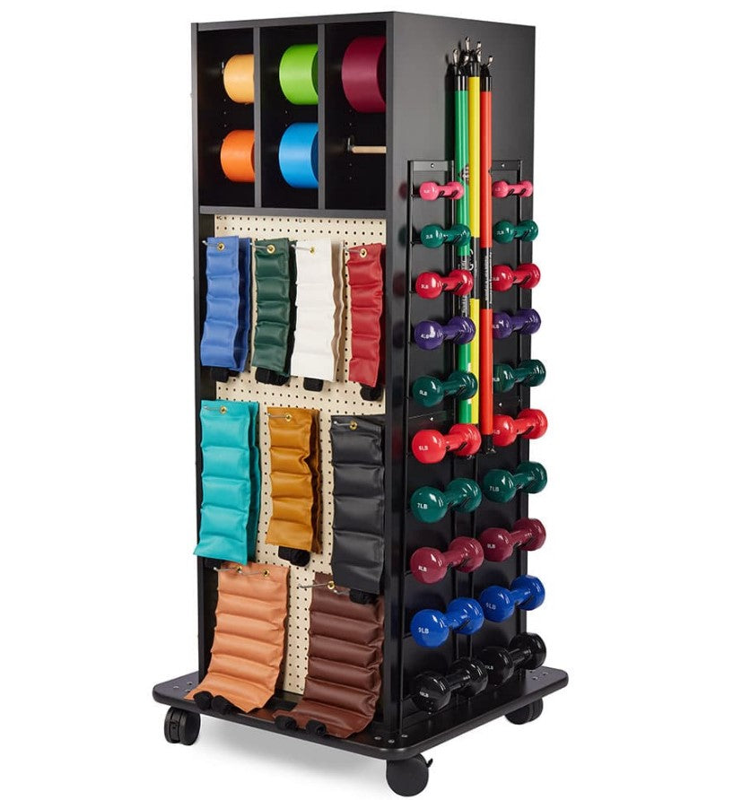 Hausmann Weight Rack with Drawer Storage and Drop Down Work Counter
