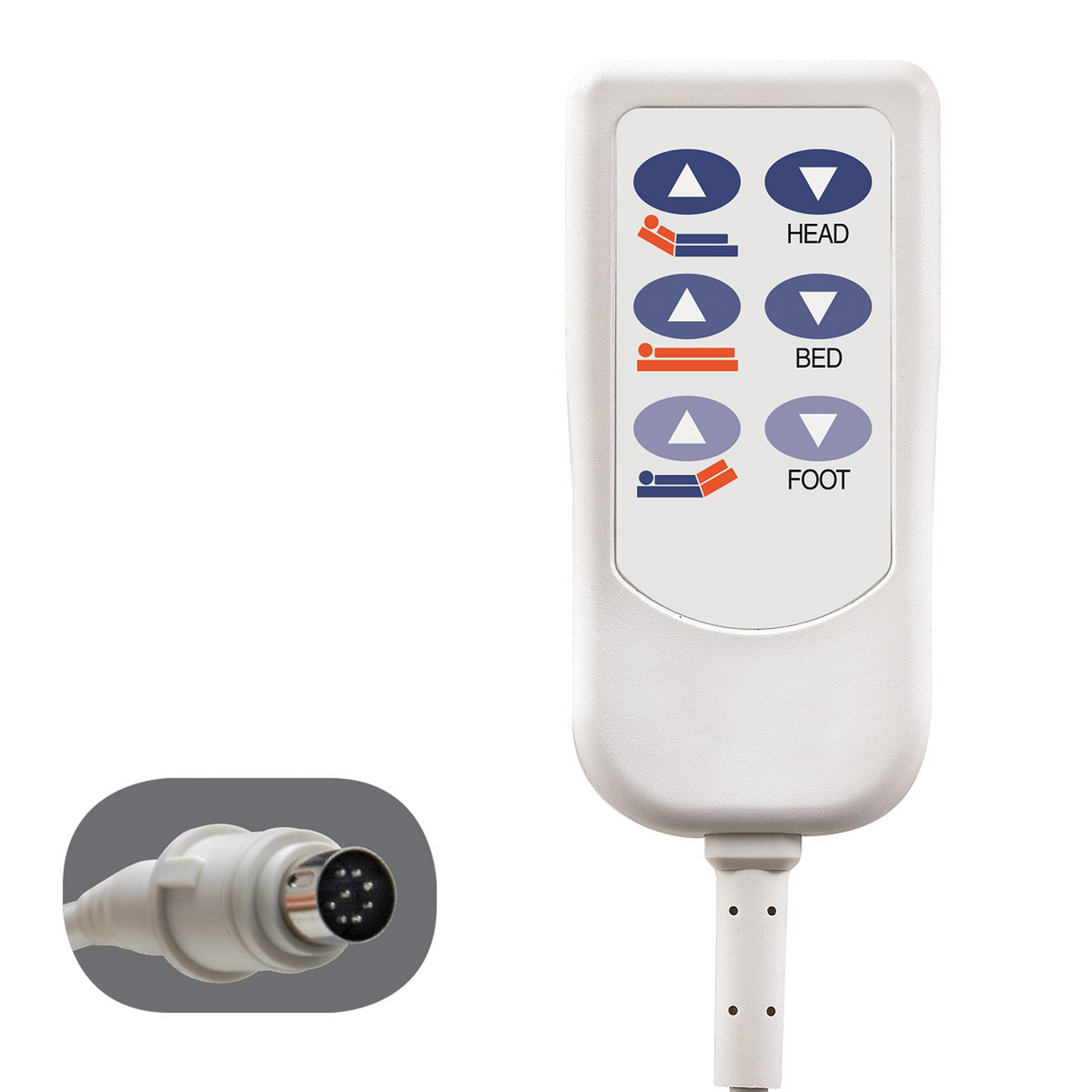 HD2 Bed Control for Invacare and Hillrom 8 Pin Din 6 Button