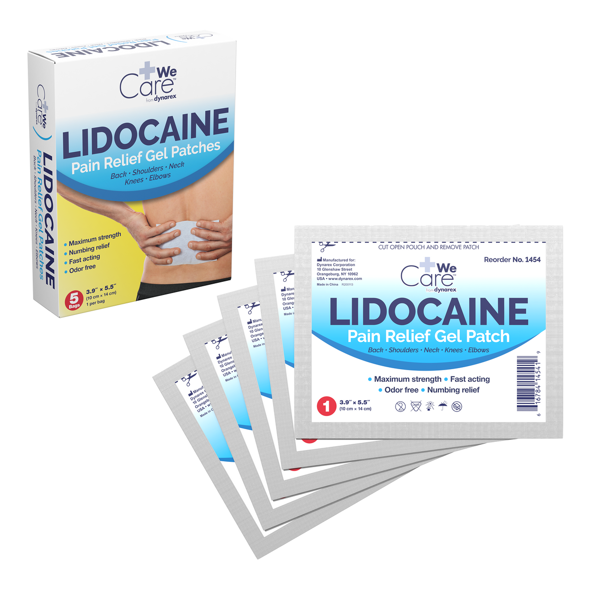 WeCare Dynarex Lidocaine Pain Relief Gel Patch
