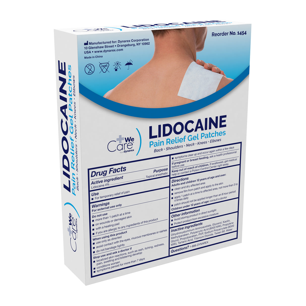 WeCare Dynarex Lidocaine Pain Relief Gel Patch