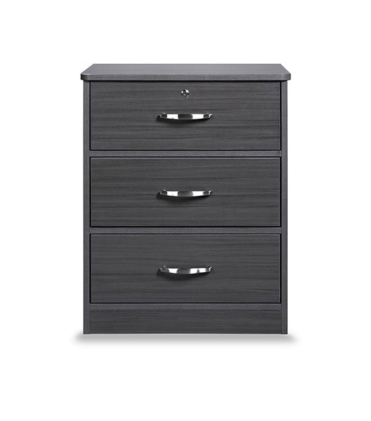 Contemporary Collection 3 Drawer Bedside Cabinet 24” X 16” X 30”