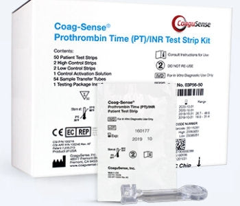 Coagulation Test Kit Coag-Sense Professional Prothrombin Time Test (PT/INR) 50 Tests CLIA Waived