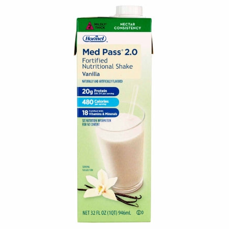 Nutrition Supplements: Med Pass 2.0 Fortified Nutrtional Shake, Vanilla, 32 OZ.