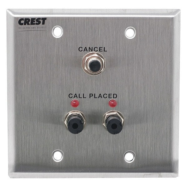 Crest Dual Bedside Station for Cornell 4000 Series Visual 1/4" Phone Jack Stainless Faceplate