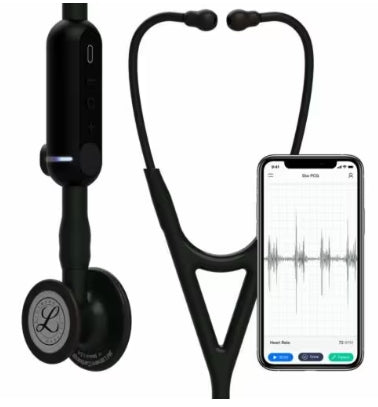Electronic Stethoscope Core Black Double Sided Chestpiece