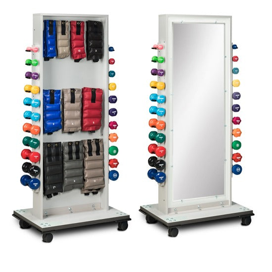 Combo Mirror Cuff Weight and Dumbbell Rack
