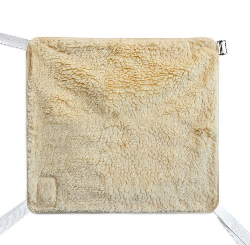 NYOrtho Sheepskin Wheelchair Seat and Backrest Pads Ties 18" X 16"