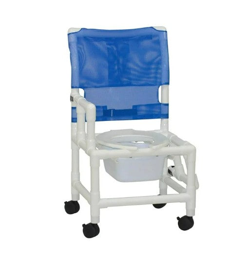 MJM Shower Chair with Dual Drop Arms Drop Down and Square Pail 300 lb