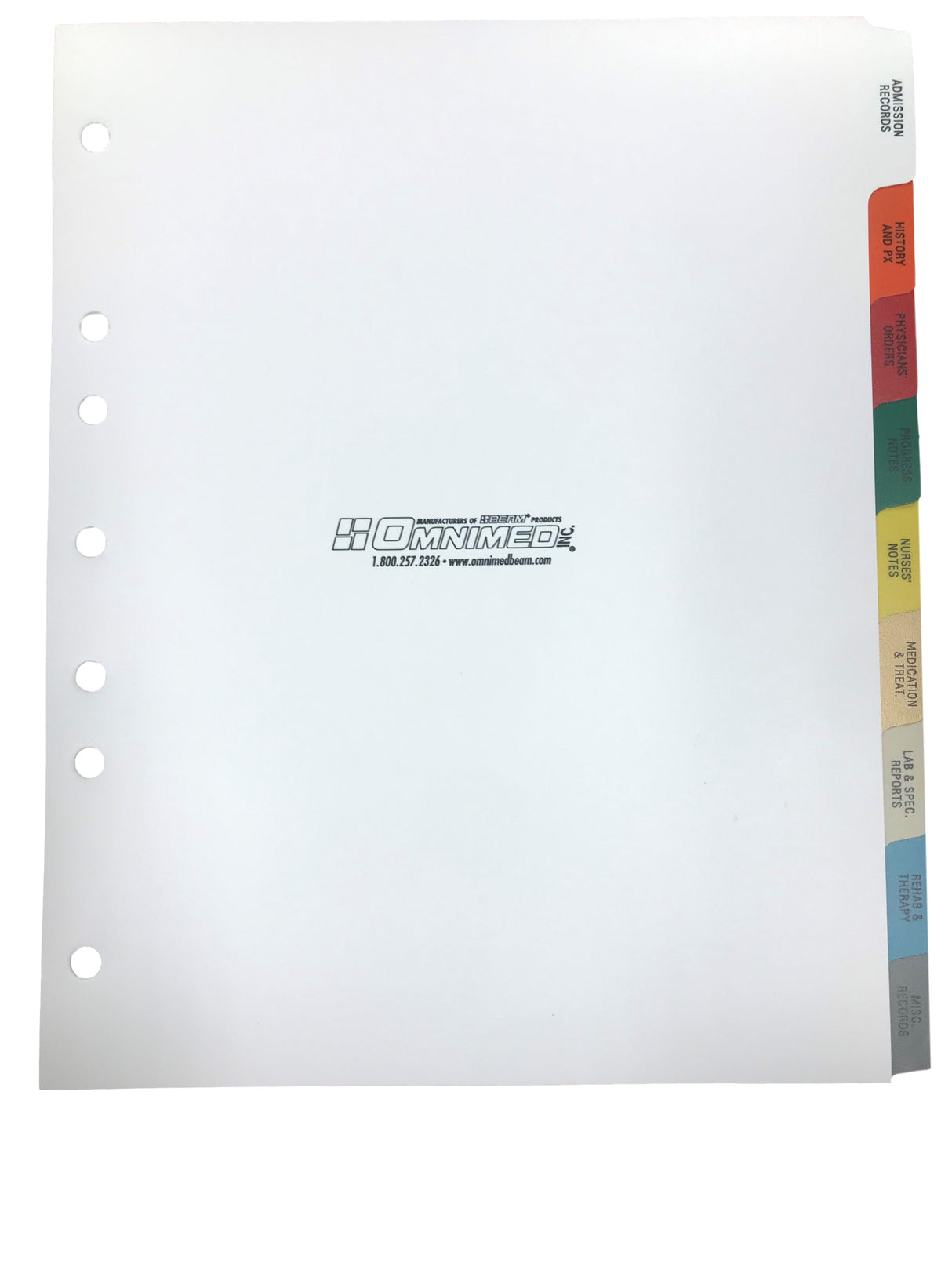 Omnimed Preprinted Poly Chart Divider