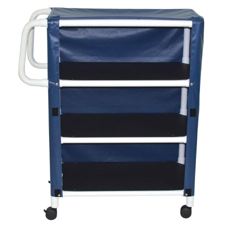 MJM 3 Shelf Linen Cart 332-3C Ergonomic Handles 20" X 32" 100 lb