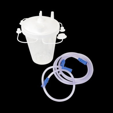 Disposable Suction Canisters with Float Valve Shutoff with Tubing