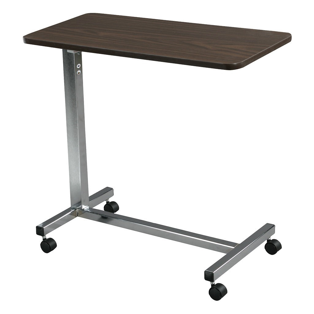 Drive Adjustable Non Tilt Top Overbed Table With Silver Vein