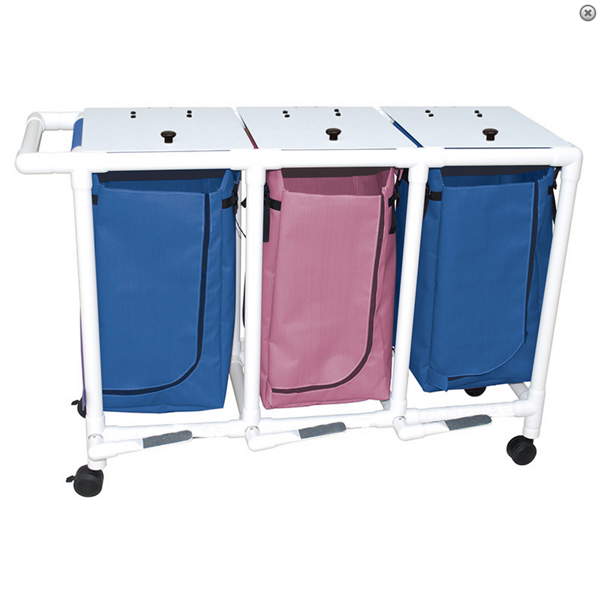 MJM Triple Hamper Push and Pull Handle with Foot Pedal