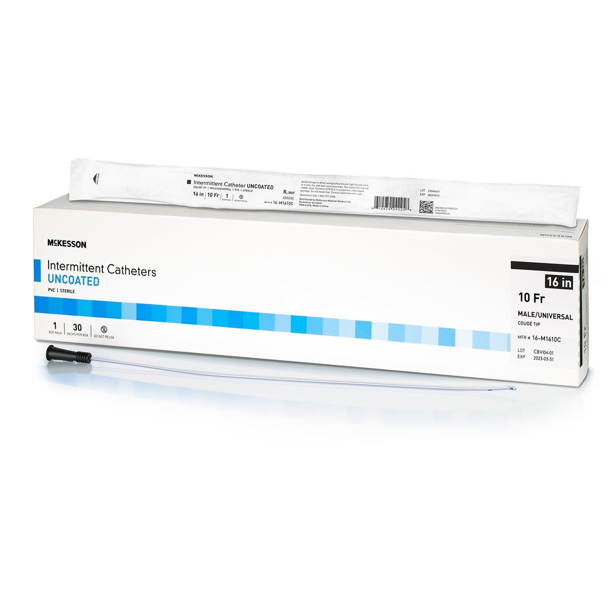 Urethral Catheter McKesson Coude Tip Uncoated PVC