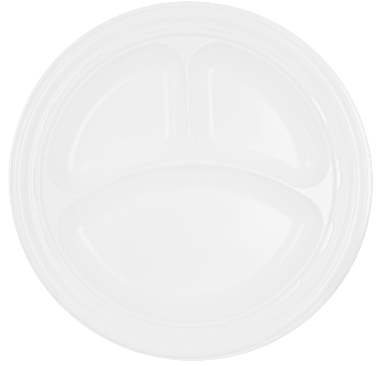 3 Compartment PS Plastic Plates 9"