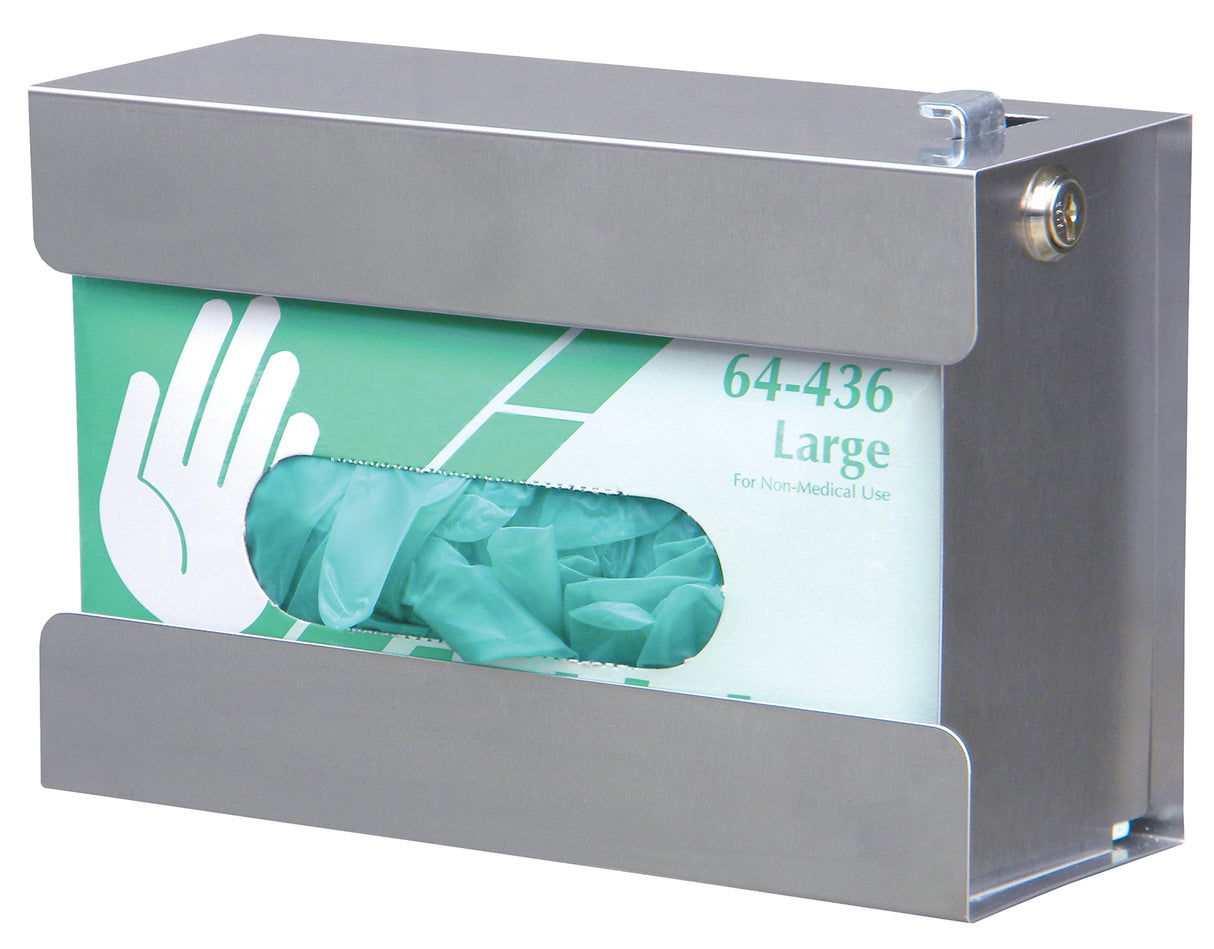 Single Locking Stainless Steel Security Glove Box Holder