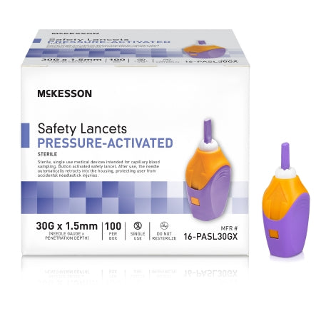 McKesson Safety Lancet Retractable Pressure Activated Finger