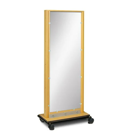 Mobile Mirror on Wide Base with Casters