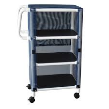 MJM 3 Shelf Linen Cart 325-3C Ergonomic Handles 20” X 25” 75 lb