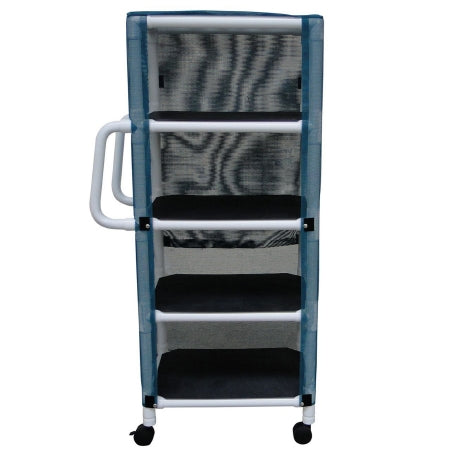 Mjm 4 Shelf Linen Cart 325-4C Ergonomic Handles 20" X 25" 75 lb