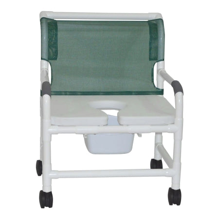 MJM Wide Shower Chair with Full Support Soft Seat and Mesh Backrest Pushbar