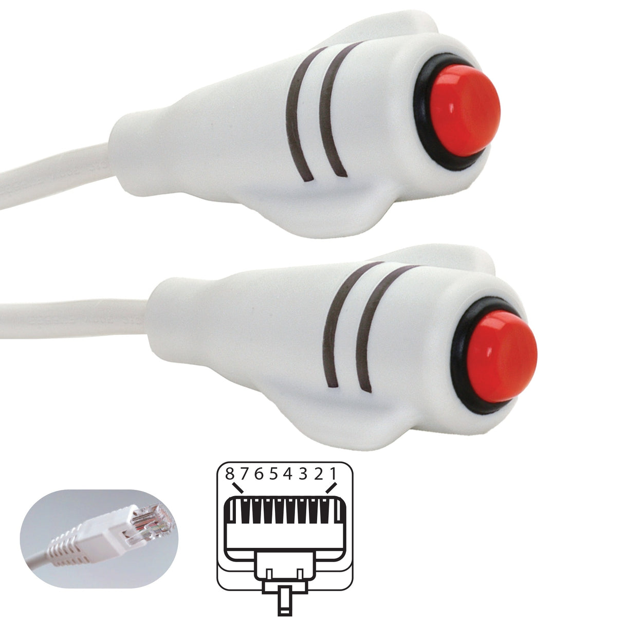 DuraCall Call Cord for Simplex TekTone and Critical Alert RJ45 8 Pin Double