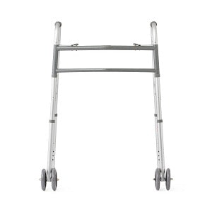 Bariatric Two Button Folding Walker Extra Wide with 5" Wheels