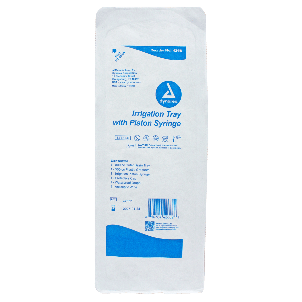 Dynarex Sterile Irrigation Tray with Piston Syringe 60cc