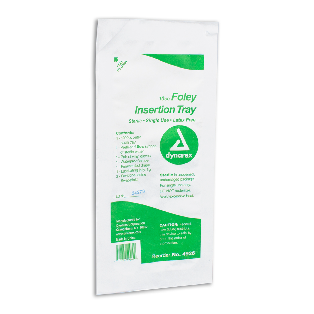 Foley Insertion Tray with Prefilled Syringe Sterile